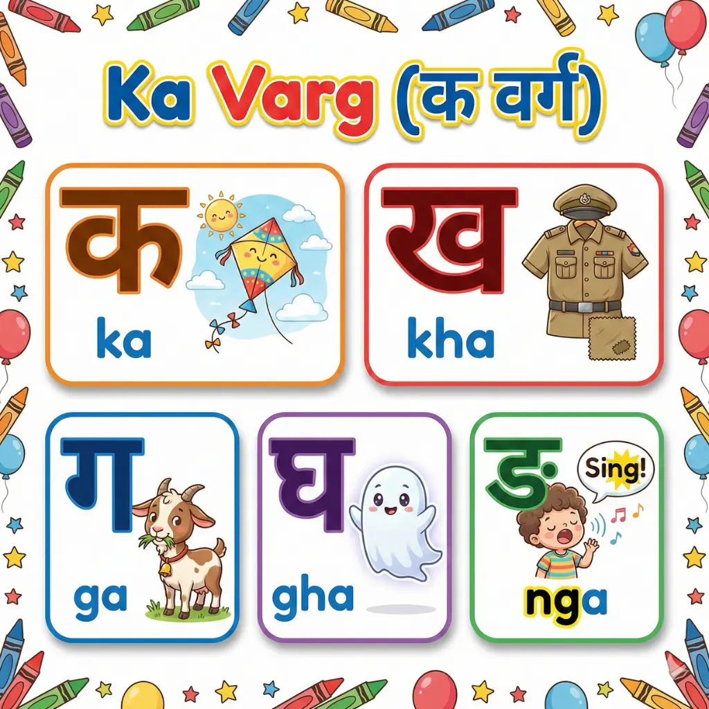 Ka Vyanjan chart in Hindi