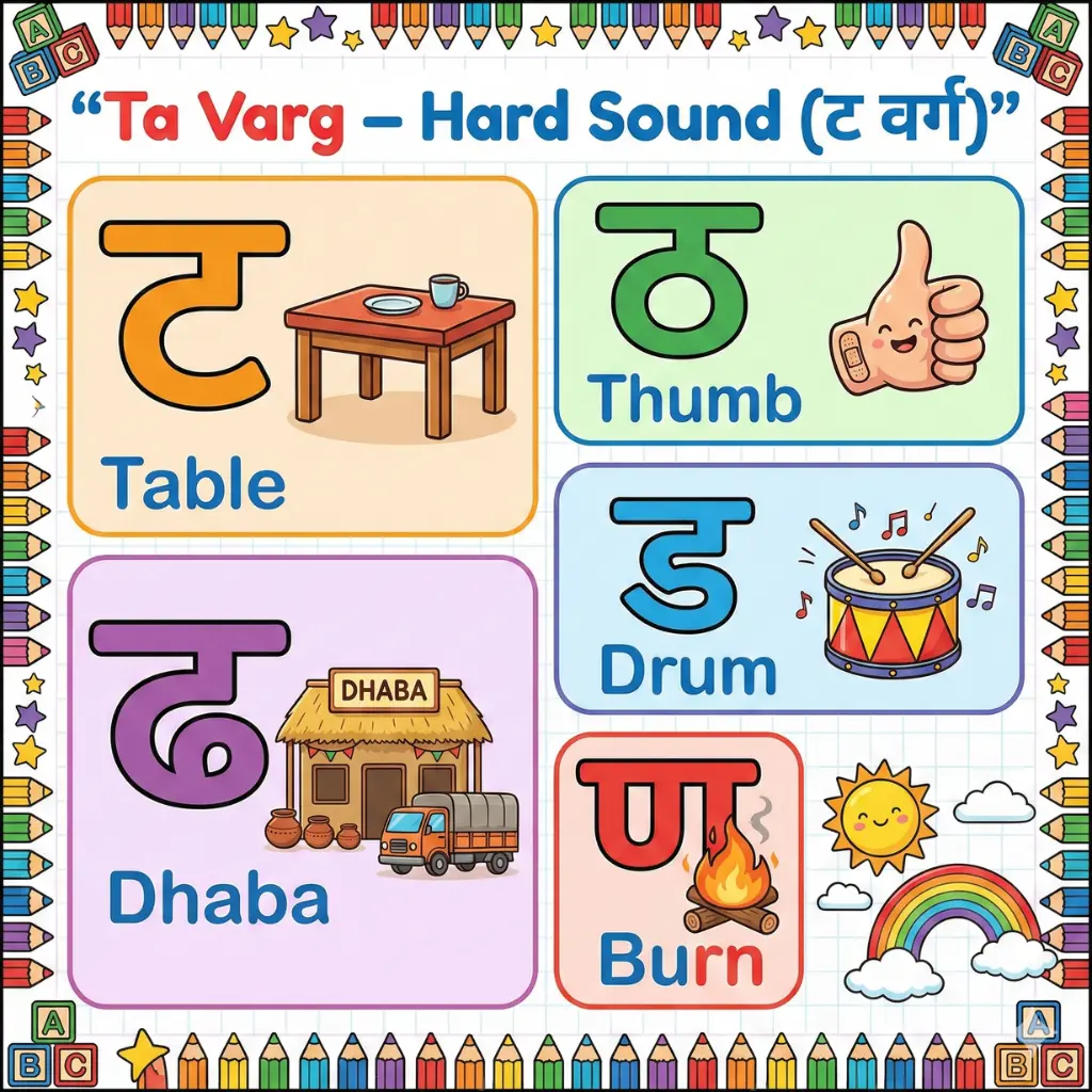 Ta Group vyanjan chat in Hindi and English